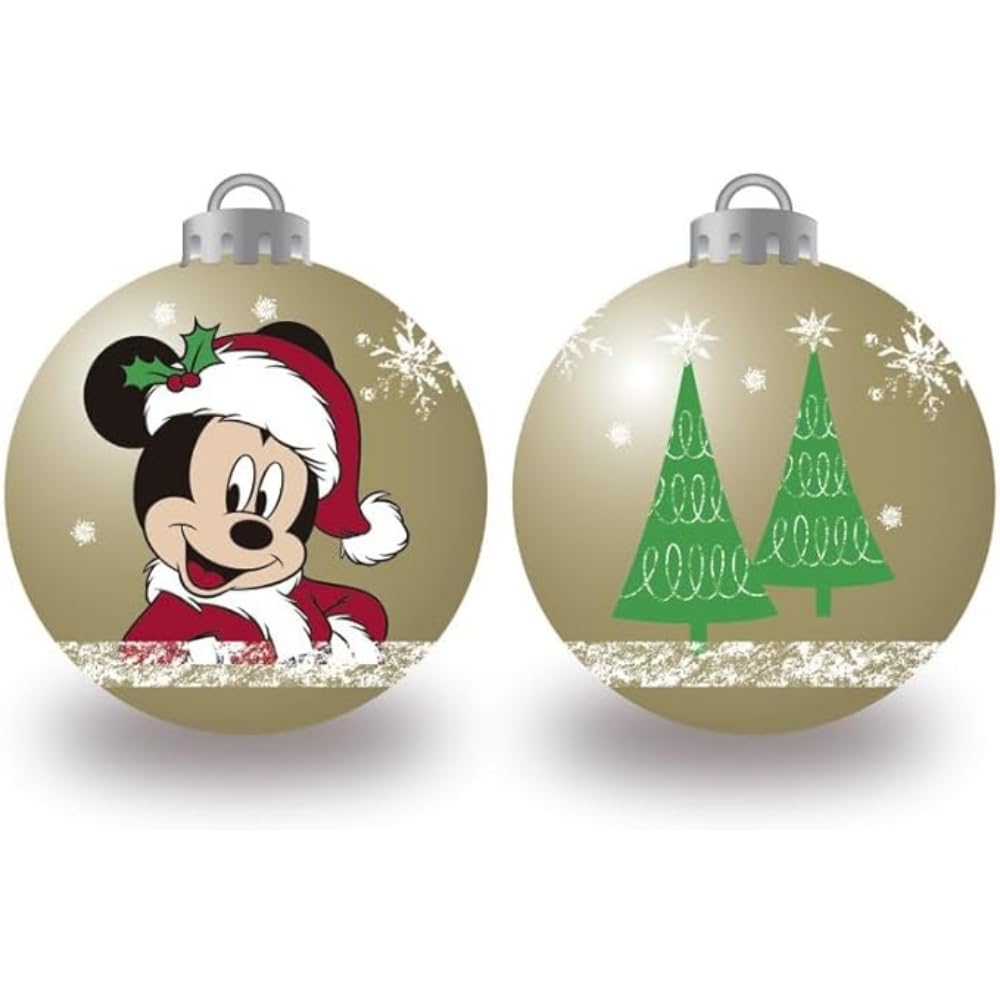 ARDITEX WD13423 Pack of 6 Disney-Mickey Christmas Tree Baubles Diameter 8 cm