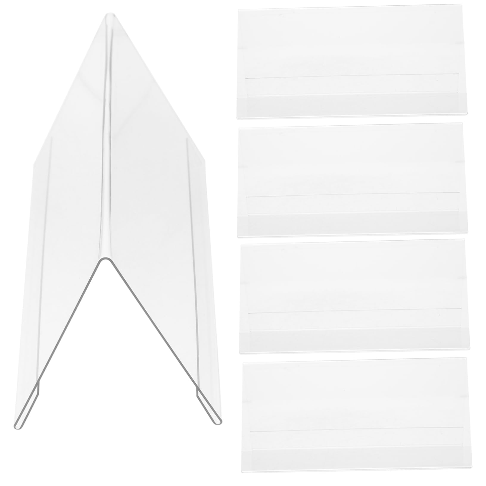 STOBAZA 5Pcs Acrylic Wedding Sign Stands Double Sided Tabletop Place Cards for Reception Name Cards and Table Number Holders and Easy to Clean Display for Events