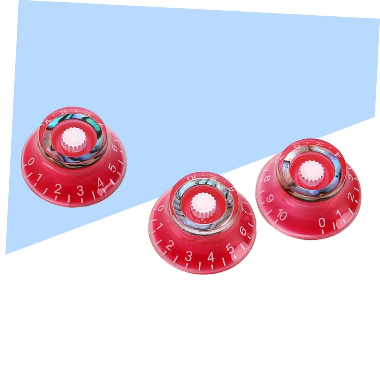 ifundom Stylish Electric Guitar Parts 3pcs Volume Tone Control Knobs Red Shell Gd49 Guitar Knobs