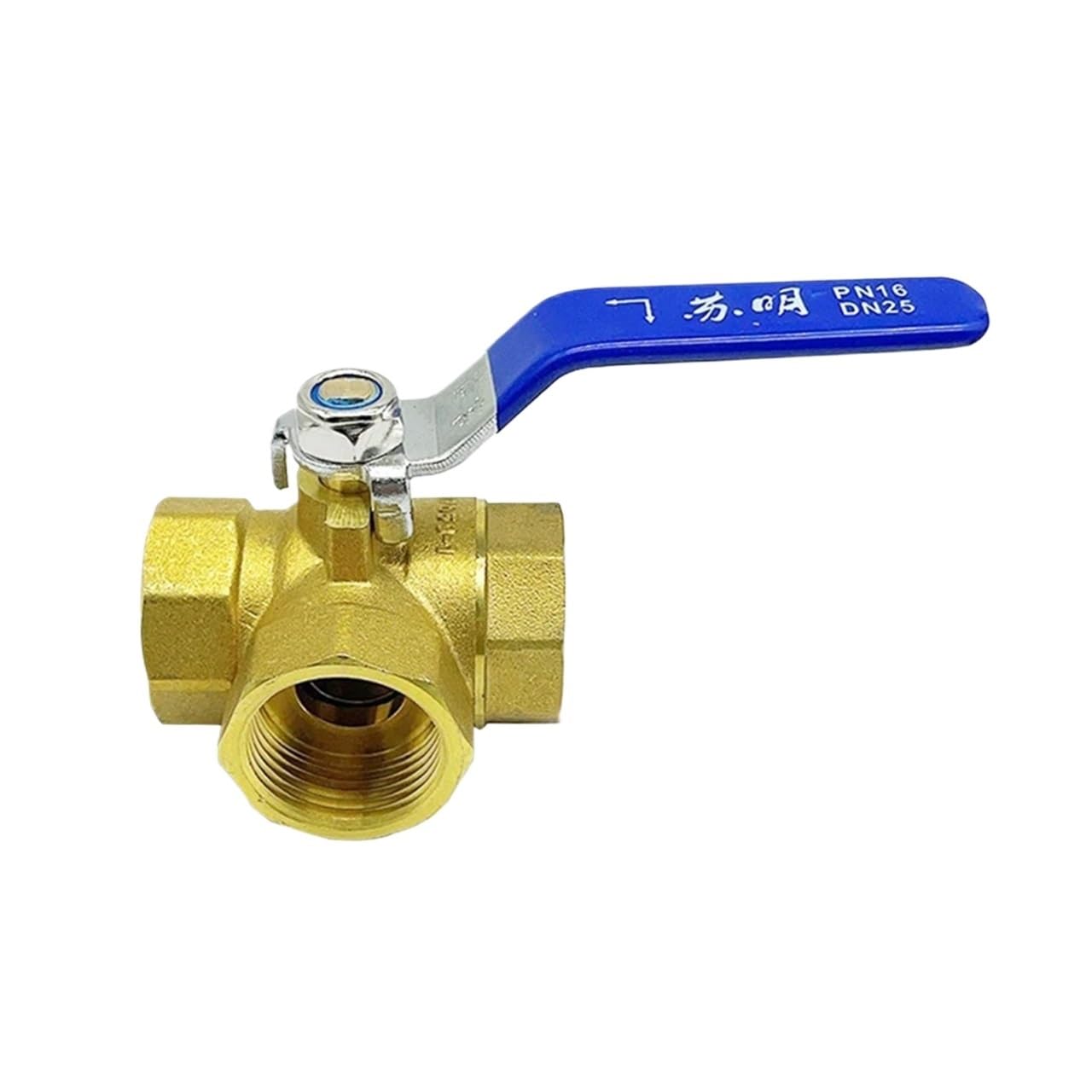 Adaptador esférico del tanque de agua, Adaptador de conector de válvula de bola de latón de tres vías, puerto completo de hilo femenino BSP de 1/4 ", 3/8", 1/2 ", 3/4", 1 ", for agua, aceite, aire y G