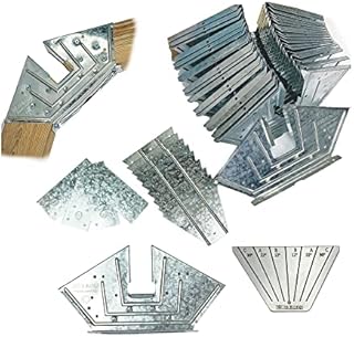 EZBUILDER 7 x 8 Foot Peak Roof Storage Shed Garage Barn DIY EZ Framing Kit with 24 Galvanized Steel Angles and 12 Base Plates (No Wood Included)