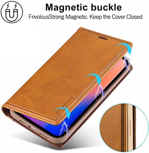 Funda Clamshell para iPhone 12 Pro SCHIK de Cuero Marrón con Ranura Pin y SD 4