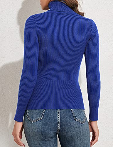 Image of PrettyGuide Women's Ribbed Turtleneck Long Sleeve Sweater Tops