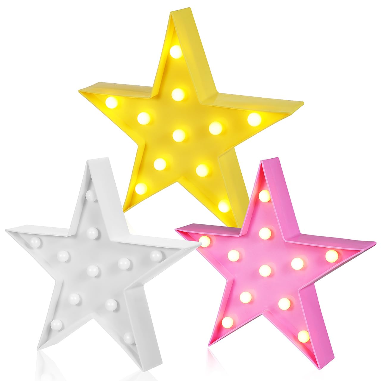 Milisten LED-Lichterkette mit Sternenlichtern, batteriebetrieben, für Kinderzimmer, Schlafzimmer, Geburtstag, Party, Dekoration, 3 Stück