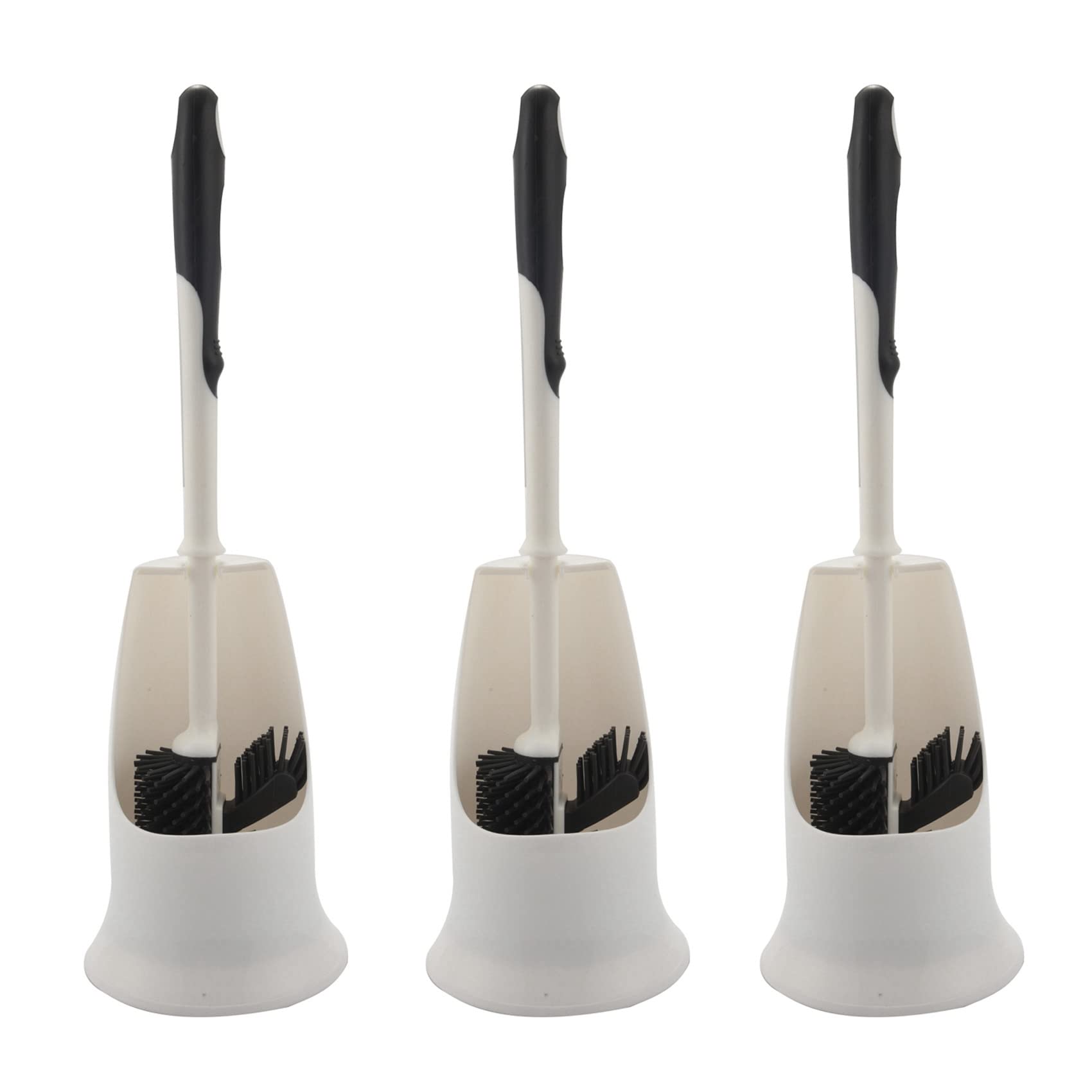 Hndhbfgrt 3X Toilet Brush and Holder,Toilet Bowl Cleaning Brush Set,Under Rim Lip Brush and Storage for Bathroom