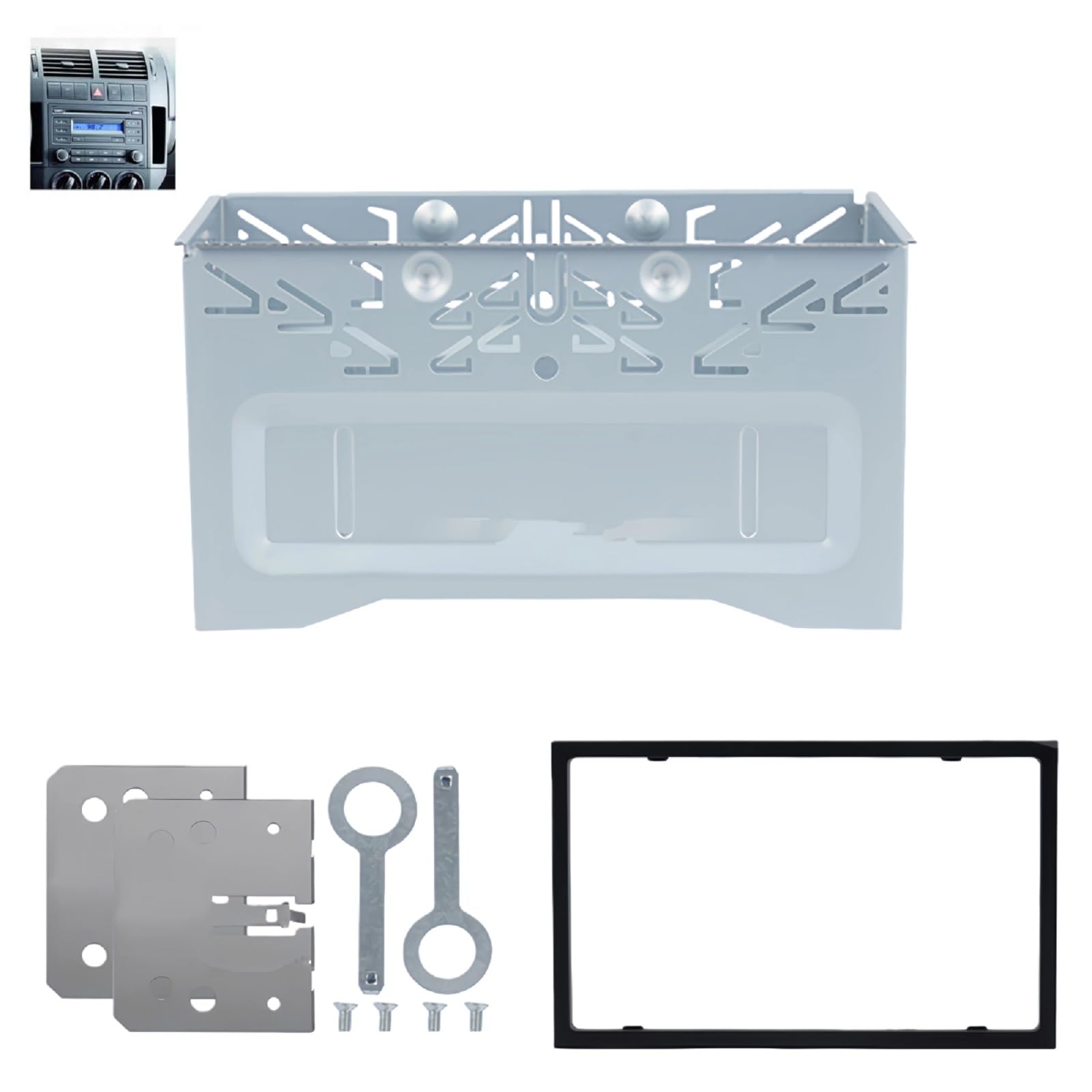 Marco para Pantalla Doble Din Universal,Marco de Metal para Radio de Coche,Kit Montaje Radio Doble DIN para Reproductor de DVD,Navegación,GPS,Adecuado para la Mayoría los Modelos