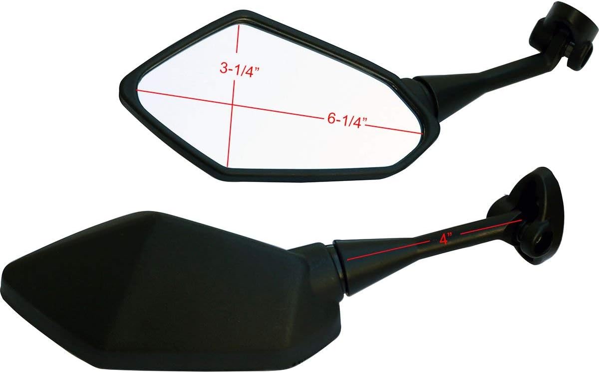 Black Sport Motorcycle Rear View Mirrors Compatible for 2006 Yamaha YZF R6