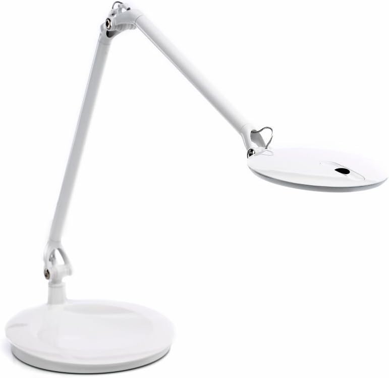 Humanscale Element Disc LED Light: Element Desktop Base - Arctic White (high Gloss)