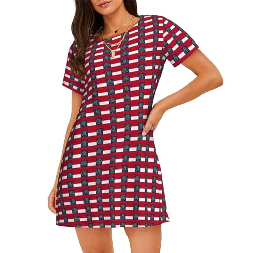 Chemise de nuit Géorgie pour femme en tissu léger à manches courtes