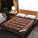 CAIXIN Súper Blandas Japonés Colchón Futón,Espeso Sleeping Pad Tatami Colchón Topper,Felpa Plegable Estera De Meditación Enrollable Colchón-marrón 135x200cm(53x79inch)