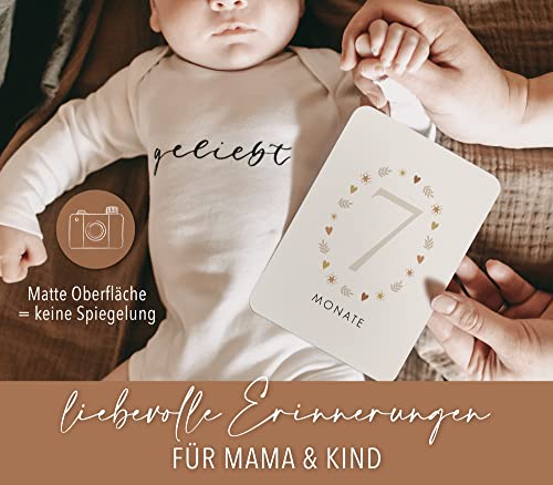 40 Meilensteinkarten Baby - Inspirierendes Meilenstein Karten Set inkl. Geschenkbox - für Mädchen & Junge - Hallo Du Regenbogen – Bild 4