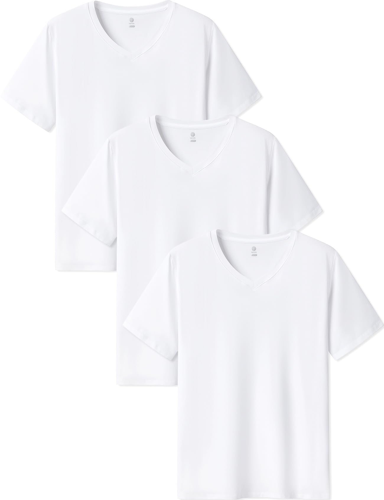 LAPASA Herren T-Shirts 3er Pack Baumwolle V-Ausschnitt Unterhemden