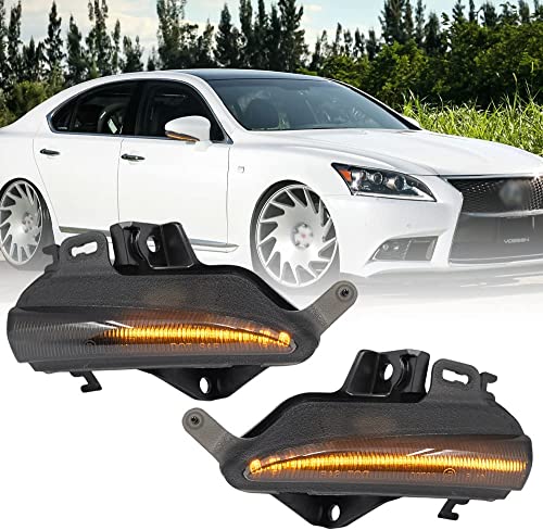 hotimpR レクサス LEXUS 互換品 IS CT GS LS RC 用 LED 流れる ドアミラー シーケンシャルウインカー スモークレンズ仕様 純正交換タイプ 球切れ警告キャンセラー内蔵 2個1組 【安心の日本企業】