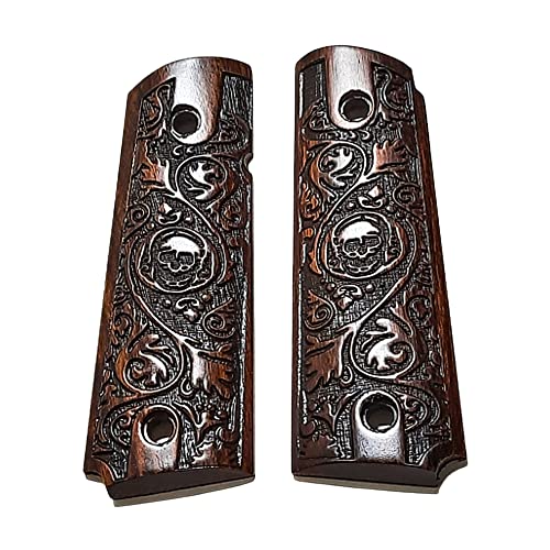 Warreplica Wwii Us M1911 / 1911 .45 Wooden Pistol Grips (Skull) - Reproduction #TOP7