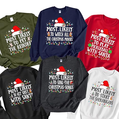 Customized Matching Family Christmas Sweatshirts Funny Holiday Superlative Shirts Vacation Outfits Friends Family Quotes Xmas Gift Sweater Matching Family Christmas Sweatshirt Gift