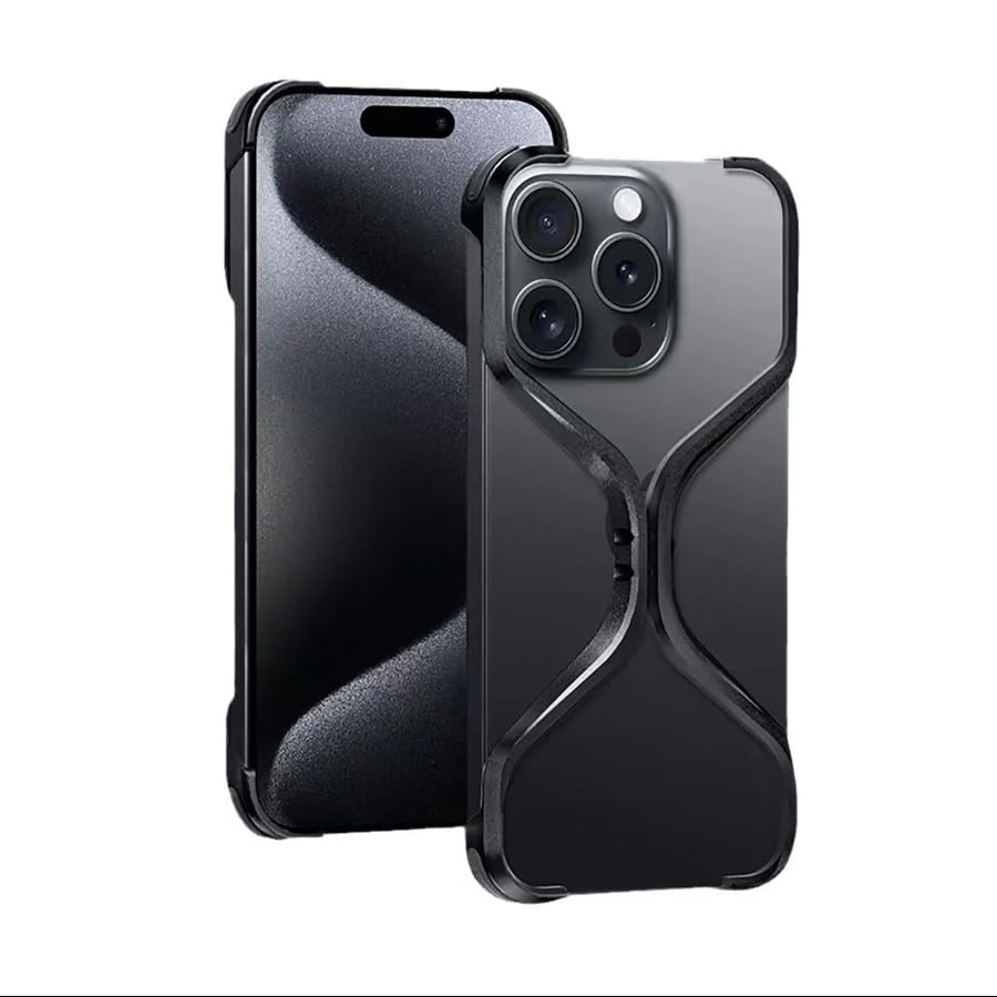 Image of MILLION CASES Back Cover Case for iPhone 14 Pro Max Shockproof Protective Premium X-Grip Armor Frame Case for Men & Boys(Black)