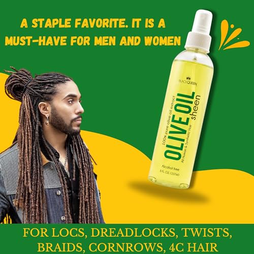 Black-Queen-Olive-Oil-Sheen-Spray-Unscented-for-Locs-Dreadlocks-Twists-Braids-Cornrows-4C-Hair-Moisturizing-Refreshing-8-oz-Made-in-the-USA-Pack-of-6