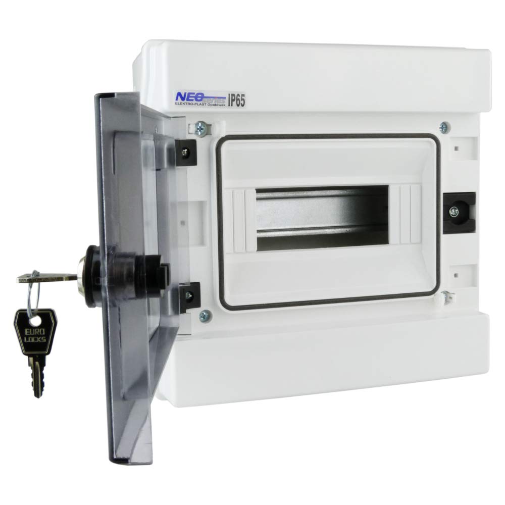 Elektro-Plast Caja de distribución pequeña RH-8/Z AP Cerradura IP65 8Module 36.9 VDE E-P 4033