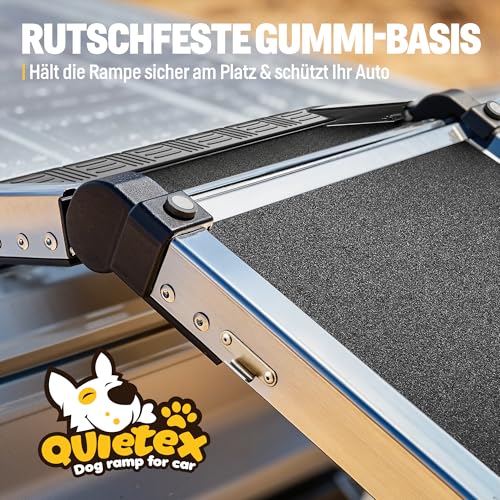 Extra Lang 170cm Hunderampe Auto Klappbar,Hundetreppe Auto mit High Traction Oberfläch, rutschfest hunderampen für Autos, LKWs und SUV, Bis zu 150 kg,Dog ramp for car (Schwarz, 170cm)