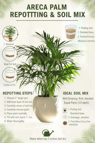 Image of Areca Palm Plant - Indoor Air Purifying Tree, Natural Humidifier & Oxygen Booster, Low Maintenance Tropical Indoor Greenery for Home, Bedroom & Office Decor