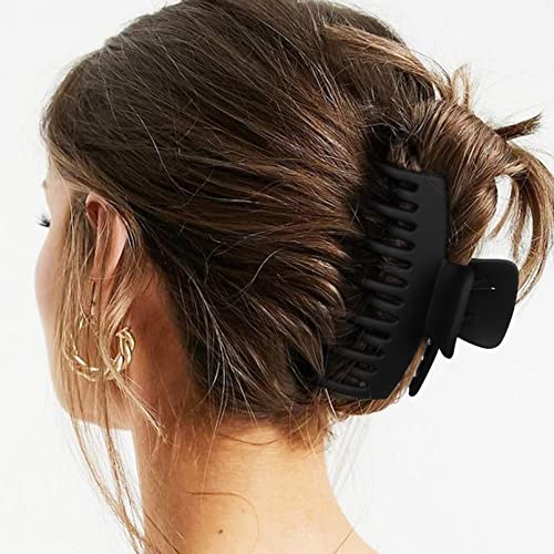 Deeka 4 Pcs Large Double Row Teeth Hair Claw Clips 3.5" Medium Hair Clips For Thick Long Hair Matte Clips Hair Accessories For Women And Girls (Neutral) #TOP5