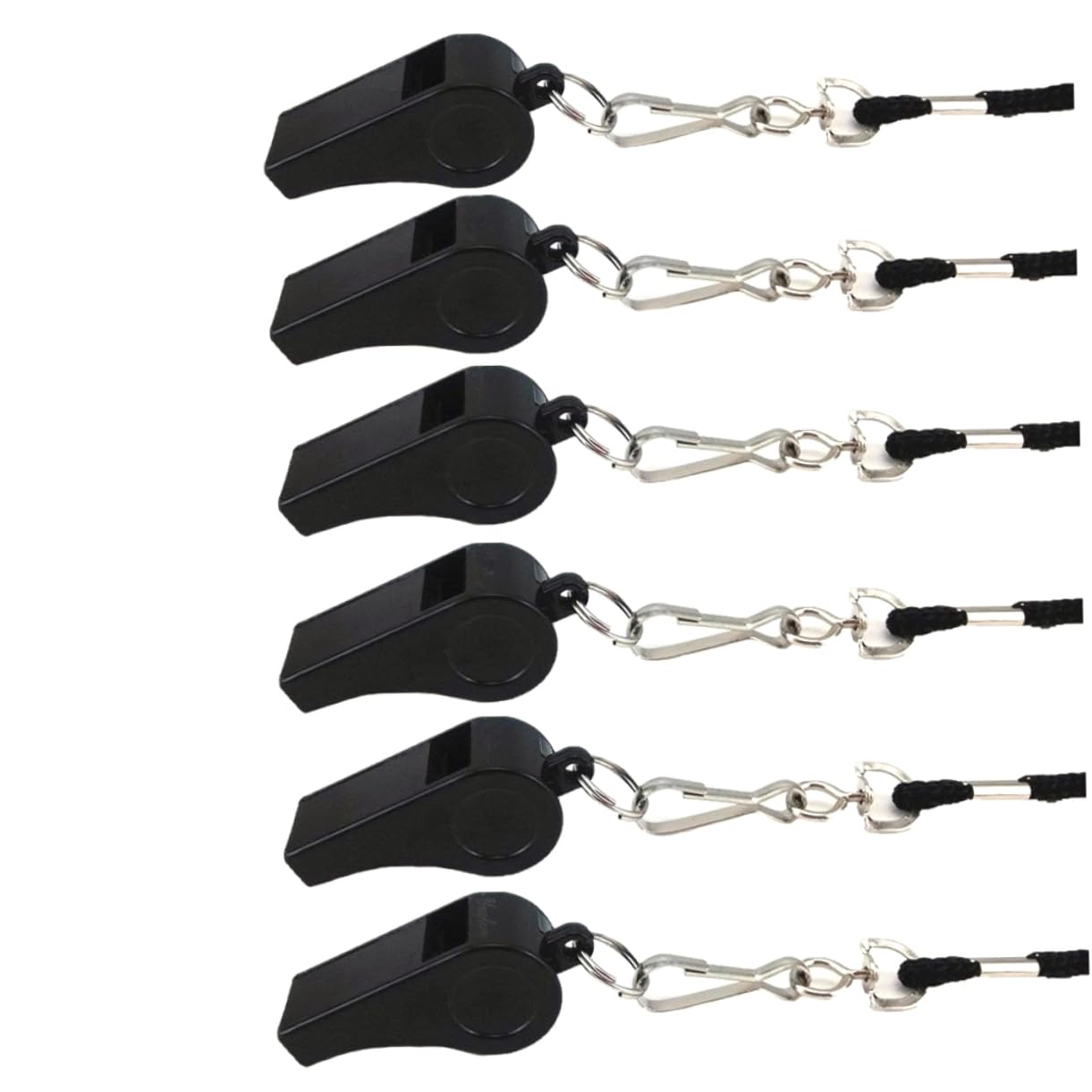 BCOATH Whistles for Boys and Girls 6pcs Plastic Referee Whistles Lanyard for Football