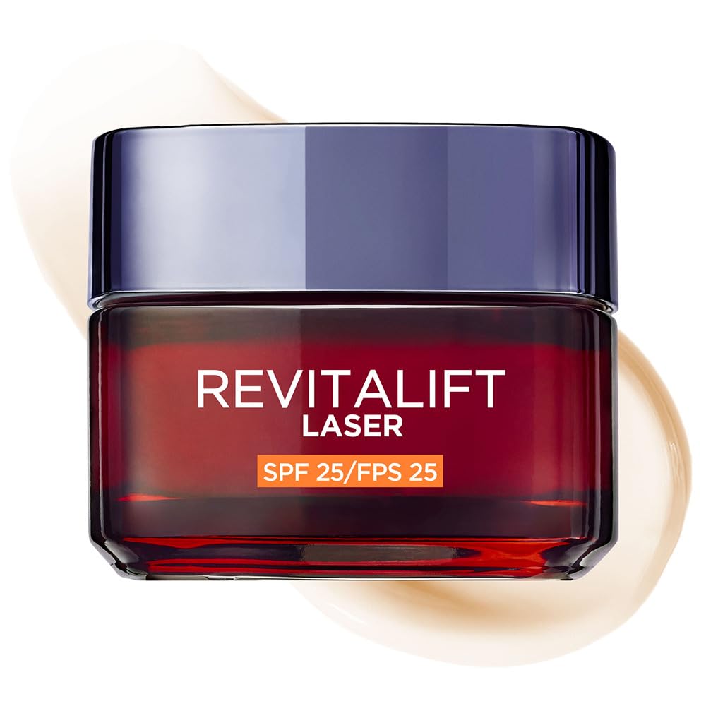 L'Oréal Paris Revitalift Láser Triple Acción Crema de Día Nº1 Anti-Edad Protección Solar SPF25 con Pro-Retinol, Ácido Hialurónico y Vitamina Cg. Reduce Arrugas, Reafirma y Reduce Manchas Oscuras, 50ml