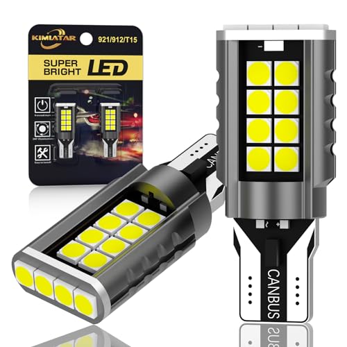 KIMLATAR 921 LED Bulbs Reverse Light Upgrade 600% Super Bright White 912 T15 Back up lights W16W 912 LED Bulb Direct Reverse Replacement LampsPack of 2