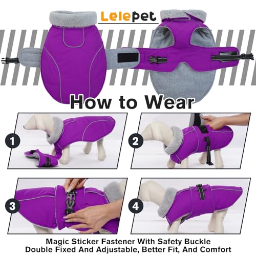 Image of Lelepet Dog Winter Coats for Medium Dogs Dog Jacket with Adjustable Buckle