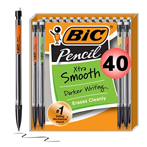 Image of BIC Xtra-Smooth Mechanical Pencil, Medium Point (0.7 mm), 40-Count