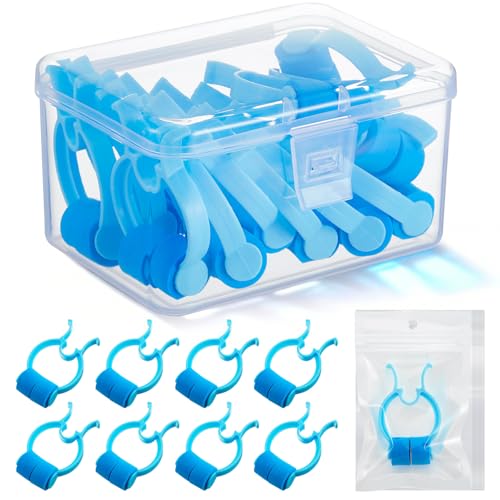 Frienda 16 Pcs Nose Clips for Nosebleeds Nose Clamps with Storage Box and Pouch Bulk Blue Nasal Bleed Stopper Plugs for Nosebleeds Plastic Foam Noses Clip for Accidental Emergency