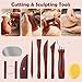 48PCS Pottery Tools Kit for Sculpting, Clay Carving Tools, Ceramic Tools for Polymer Clay, Modeling, Trimming, Molding, Shaping, Pottery Kiln, Arts Crafts Supplies, Adults, Students, Beginners, Pros