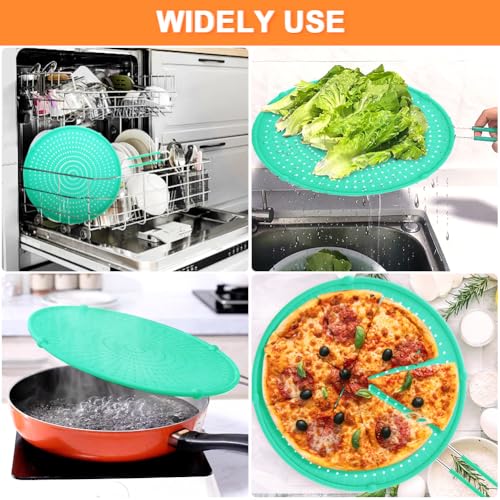 Image of Splatter Screen for Frying Pan, Grease Splatter Guard, Heat-Resistant Splatter Guards for Frying, Silicone Splatter Guard for Everyday Cooking, Dishwasher Safe, Green (16inx12inx0.5in)