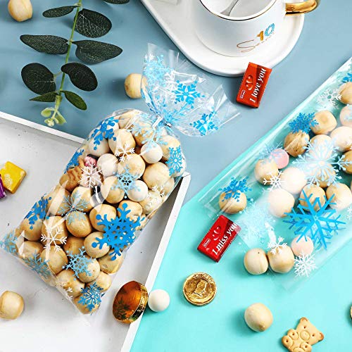 Blulu 100 Pcs Snowflake Cello Bags