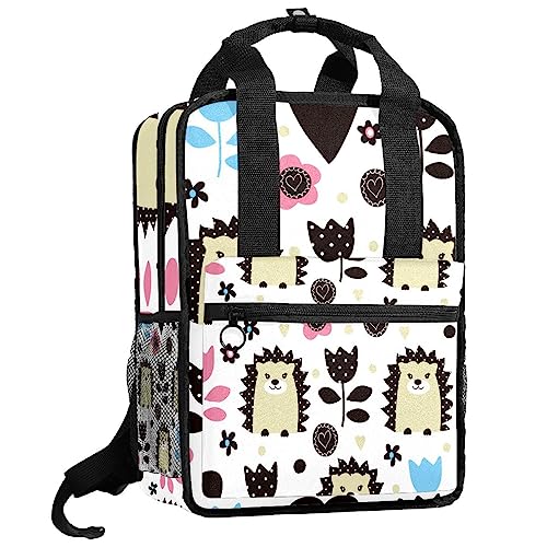 Sac à dos garçon motif hérisson multicolore avec bretelles confort