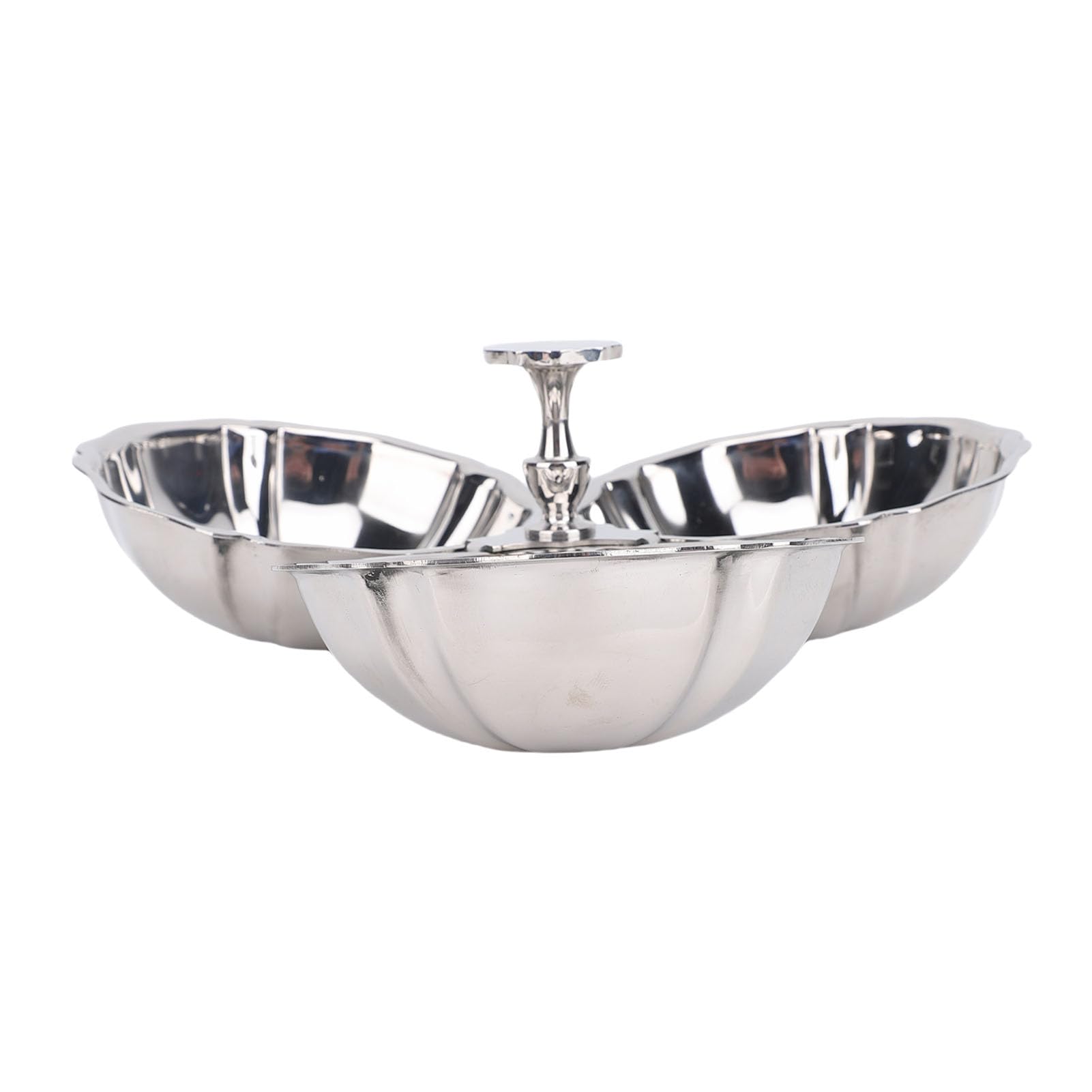 Assiette de Service en Acier Inoxydable 304, Bol à Collation Réutilisable 3 en 1, Lavable au Lave-vaisselle, avec un Design Robuste pour la Cuisine à Domicile, les Fêtes, l