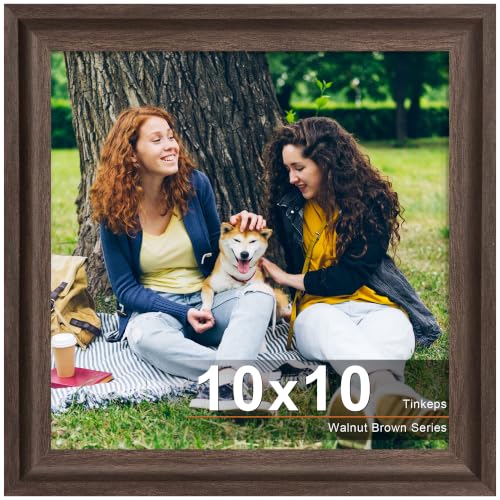 Image of 10x10 Walnut Brown Picture Frame, Wide Border