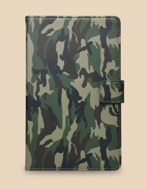 Image of Leather Folio Flip Stand Case Cover for Realme Pad Mini 8.7 Inch Tablet, Solid Pattern, 200 Grams (Army)