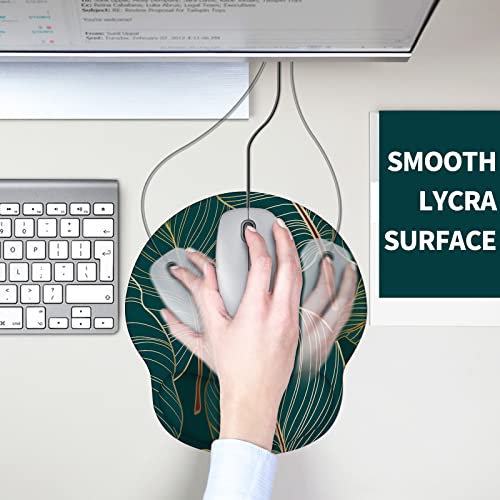 Image of eulps Mouse Pad with Wrist Rest, Comfortable Computer Mousepad with Gel Wrist Support Smooth Surface and Non-Slip PU Base for Pain Relief, Laptop, Office & Home (Tropical Plants)