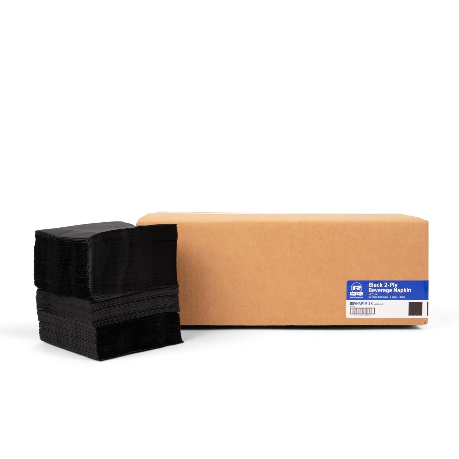 AmerCare Servilletas negras para bebidas, 24 x 24 cm, caja de 1000 unidades