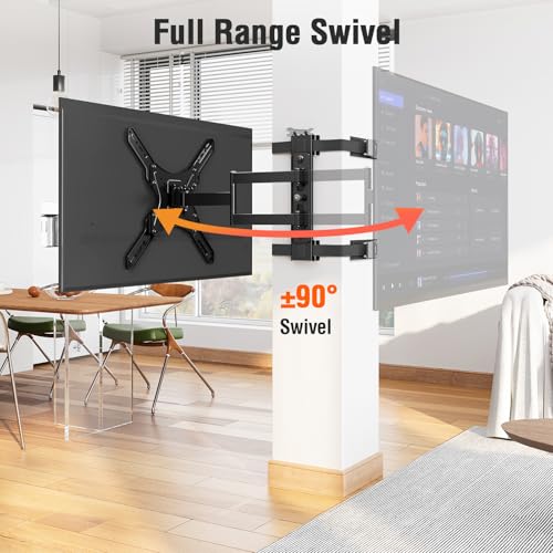 ELIVED Pillar TV Mount for Most 26\"-60\" TVs, Column TV Mount for Gazebo Patio Pergola, No Drill Full Motion tv Bracket Swivel and Tilt, Fits Multi-Shaped Poles, Max VESA 400x400mm, 77 Lbs. YD0084 - Thumbnail 6