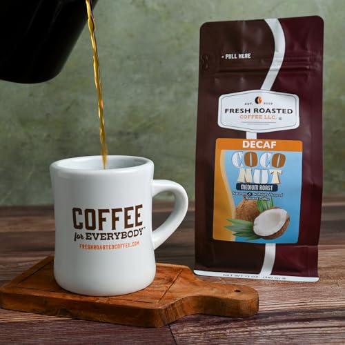 Image of Fresh Roasted Coffee, Decaf Coconut Flavored Drip Ground Coffee, Medium Roast, Kosher, 12 oz