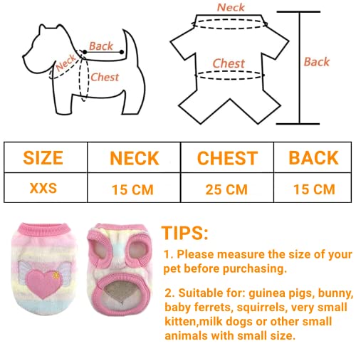 bangminda Ärmellose Weste für Meerschweinchen Welpen Kätzchen Kleintiere 2 Stück T-Shirts Warme Kleidung für Kaninchen Frettchen Chinchillas Chihuahua Kleintiere Haustier