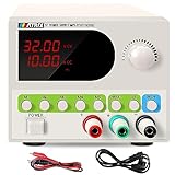 MATRIX DC Power Supply Variable 32V 10A, MPS-3210 Adjustable Bench DC Power Supply 4-Digits Voltage and Current Display, Small Volume Switching Regulated Power Supply with 5 Sets Storage and Encoder