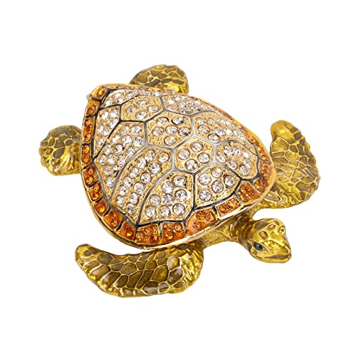 Qcwwy Tortoise Jewelry Box, Cute Turtles Ornament Box Shiny Delicate Bedroom Unique Decoration for Home Office - Image 4