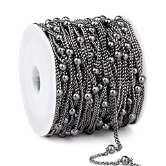 Black Big Beads Satellite Curb Chain