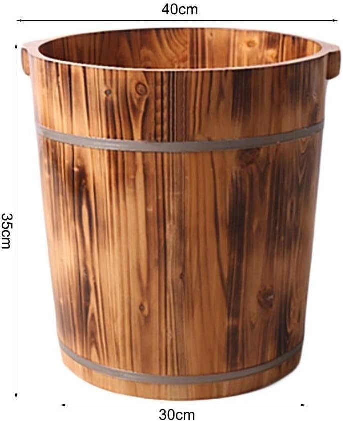 Cubeta de spa para pies de madera natural 40 cm miniatura 2