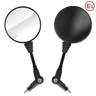 Evermotor Universal 10mm im Uhrzeigersinn Motorrad Roller Moped ATV Seite Rückspiegel 2 Stück Motorrad Spiegel Seitenspieg...
