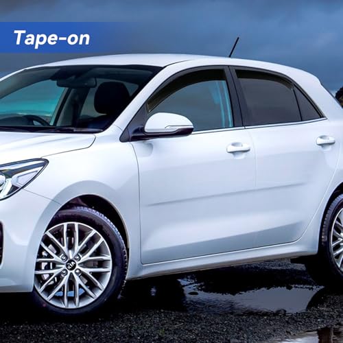 Image of Window Visors Rain Guards for 2012-2017 Kia Rio Hatchback, Out-Channel Window Vent Wind Deflectors Visors Shades for 12-17 Kia Rio (Not for Sedan)