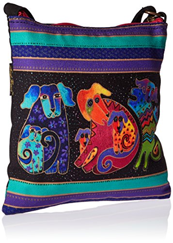 Zeckos Laurel Burch Artistic Totes Crossbody 10 inch X 10 inch Dog Hobo Canvas Handbag2